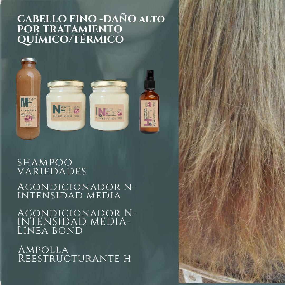 Pack Rutina Cabello FINO- Daño ALTO (daño químico/térmico)
